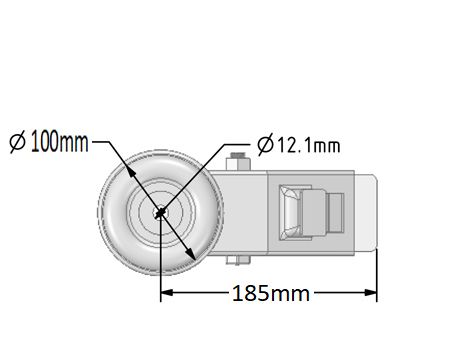 Single Bolt Hole Puncture Proof Pneumatic Equivalent Castor Mm