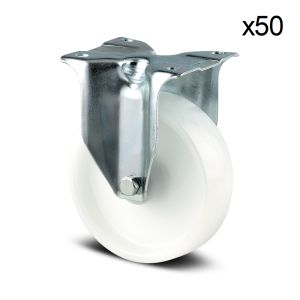 125mm Fixed Castor With Plastic Wheel Box 50 Bulk Buy (175kg)