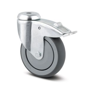 125mm Single Bolt Hole Apparatus Grey Rubber