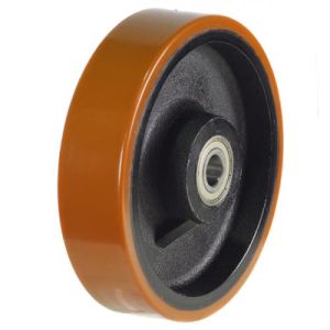 125mm Polyurethane Tyre on Cast Iron Centre Wheel 20mm Bore-60mm Hub Length