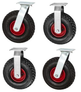 PL260 - 260mm Swivel & Fixed (Pneumatic/Steel) SET OF 4