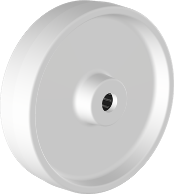 150mm White Nylon Wheel Plain Bore & Roller Bearing Bore Choice