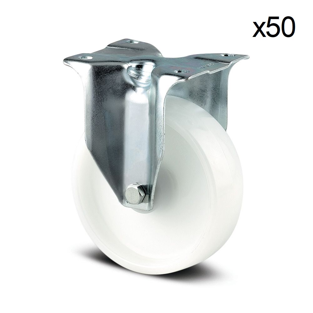 125mm Fixed Castor With Plastic Wheel Box 50 Bulk Buy (175kg)
