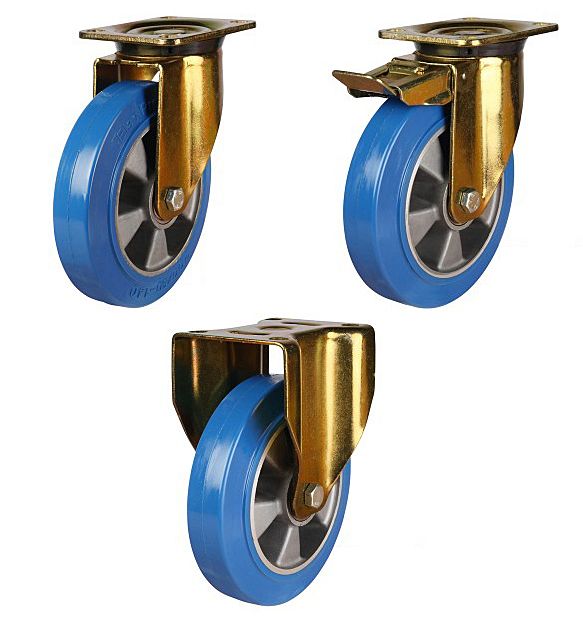 200mm GDH Series Blue Elastic Polyurethane/Aluminium Centre (800kg)