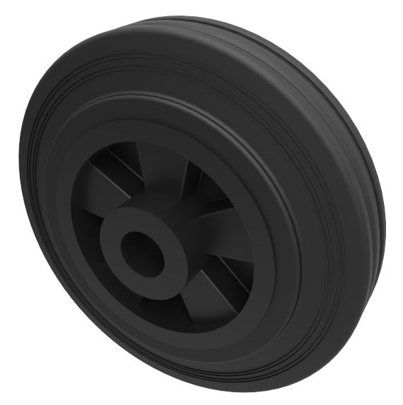 330mm Plastic Centered Industrial Trolley Wheel (1" BORE)
