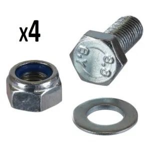 M8 X 20mm Stainless Steel (A2) Bolt, Nylock & Washer (SET of 4)