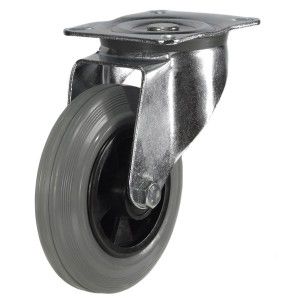 100mm Grey Non-Marking Rubber Swivel & Swivel/Brake Castors (Special Offer)