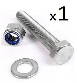 M8 x 40 Bolt, Nylock Nut & Washer