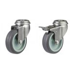 75mm Grey Thermoplastic Stainless Steel Single Bolt Hole Castors (50kg)