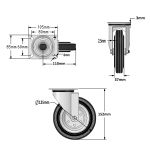 125mm Diameter Wheel (Steel Centre)