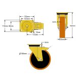 150mm GDH Series Polyurethane/Cast Iron (800Kg)