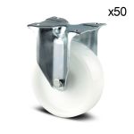 125mm Fixed Castor With Plastic Wheel Box 50 Bulk Buy (175kg)
