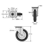 Puncture Proof Pneumatic Equivalent Castor 200mm Swivel Steel Centred