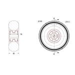 220mm (20mm Bore) PLASTIC CENTRE PUNCTURE PROOF WHEEL (2.80/2.50-4)