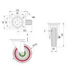 125mm Swivel Roll Cage / Noise Reduction Composite Nylon Sandwich Wheel Castor (200kg)