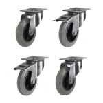 100mm Grey Non-Marking Rubber Castors (Set of 4) SPECIAL OFFER