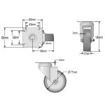 75mm Grey Rubber Non-Marking Economy Plate Fitting Castors (Set of 4)