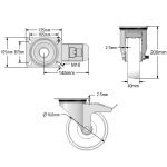 160mm Stainless Steel Swivel & Braked Castors with White Nylon Wheel Set of 4 (1050Kg per Set)