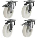 150mm White Nylon Castors (Set of 4)