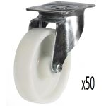 100mm Swivel Castor With Nylon Wheel Box 50 Bulk Buy (200kg)