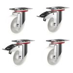 100mm White Nylon Castors (Set of 4)