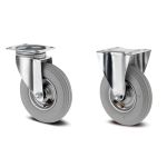200mm Pneumatic Swivel & Fixed Steel Centred Castors (200x50 TYRE - 4 PLY) 75Kg