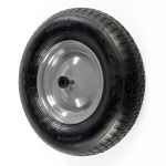 400mm Pneumatic Wheel RED Steel Centre BLOCK TREAD (4.80/4.00-8 Tyre 4 Ply - 1" BORE