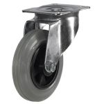 100mm Grey Non-Marking Rubber Swivel & Swivel/Brake Castors (Special Offer)