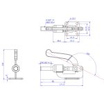 PUSH/PULL TOGGLE CLAMP RETRACTABLE CASTOR - PLHD35PTBJ